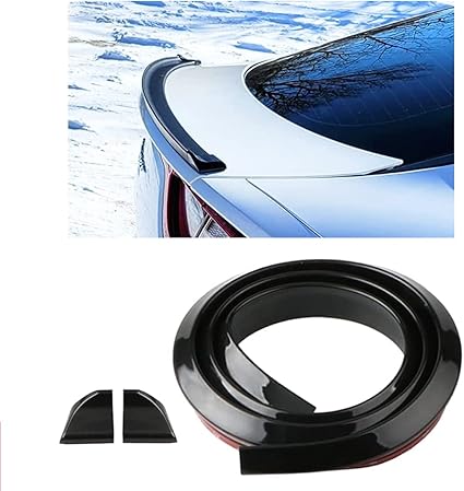 Car Trunk & Roof Lip Spoiler Kit – Carbon Fiber, Black